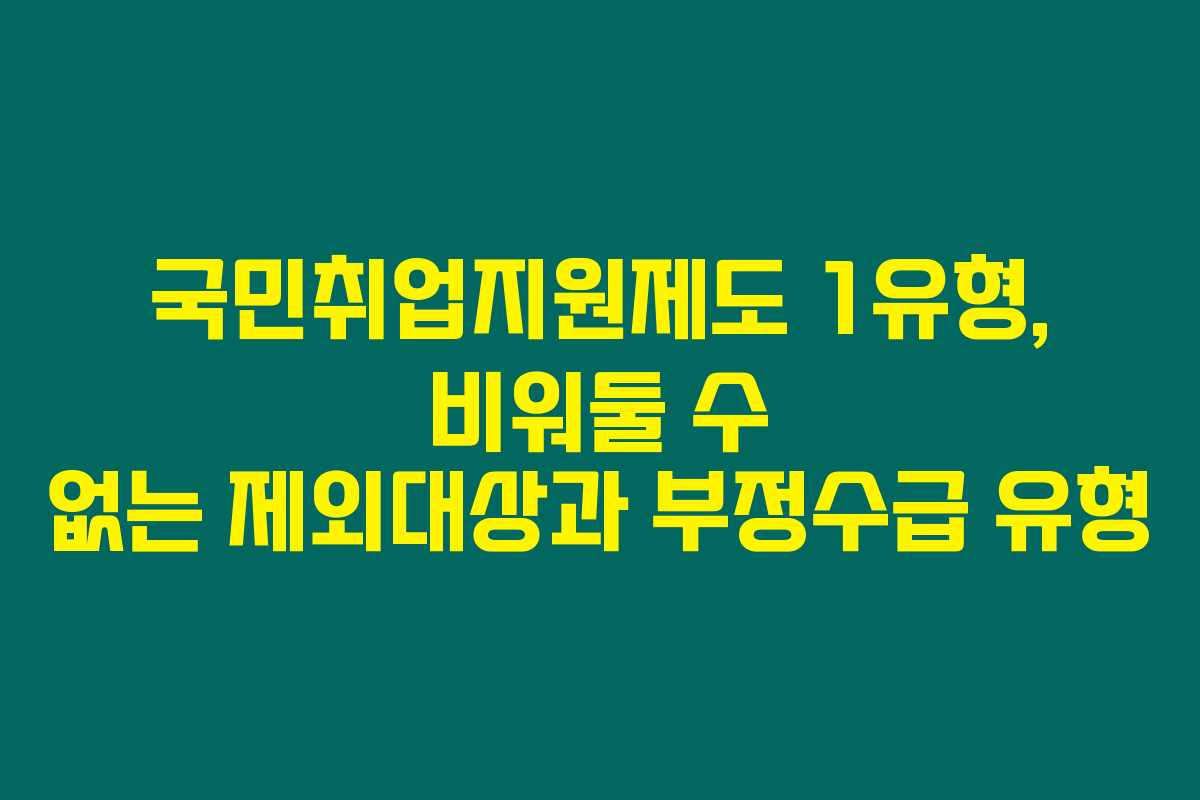국민취업지원제도 1유형, 비워둘 수 없는 제외대상과 부정수급 유형