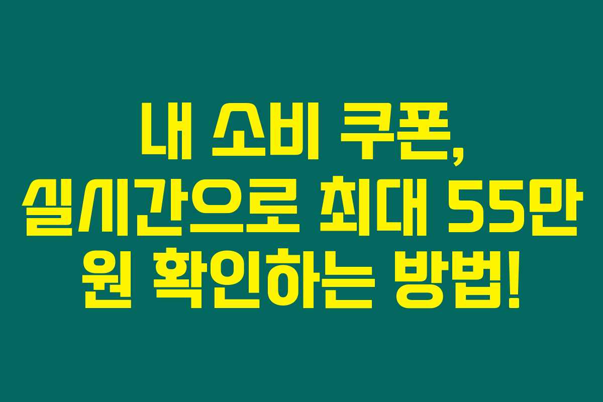 내 소비 쿠폰, 실시간으로 최대 55만 원 확인하는 방법!