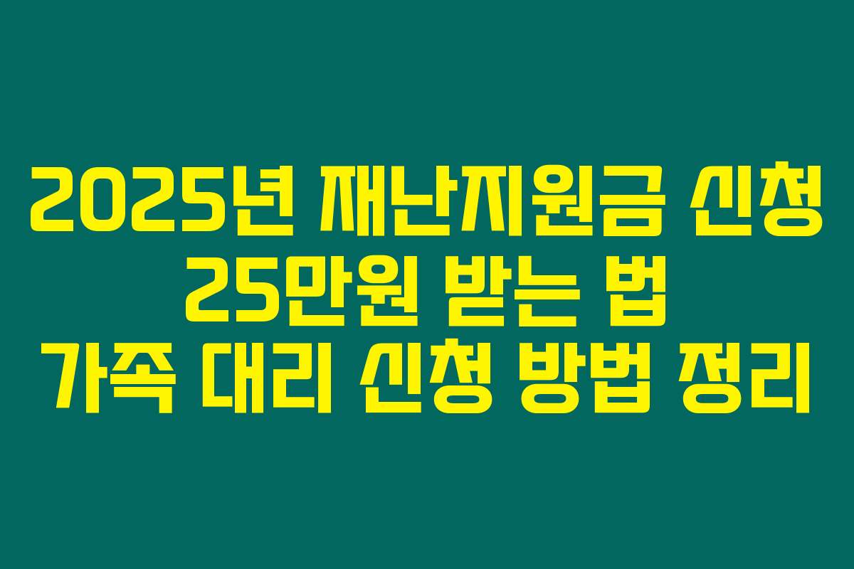 2025년 재난지원금 신청 25만원 받는 법 가족 대리 신청 방법 정리