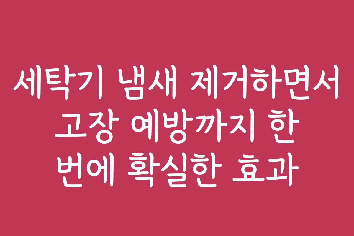 세탁기 냄새 제거하면서 고장 예방까지 한 번에 확실한 효과