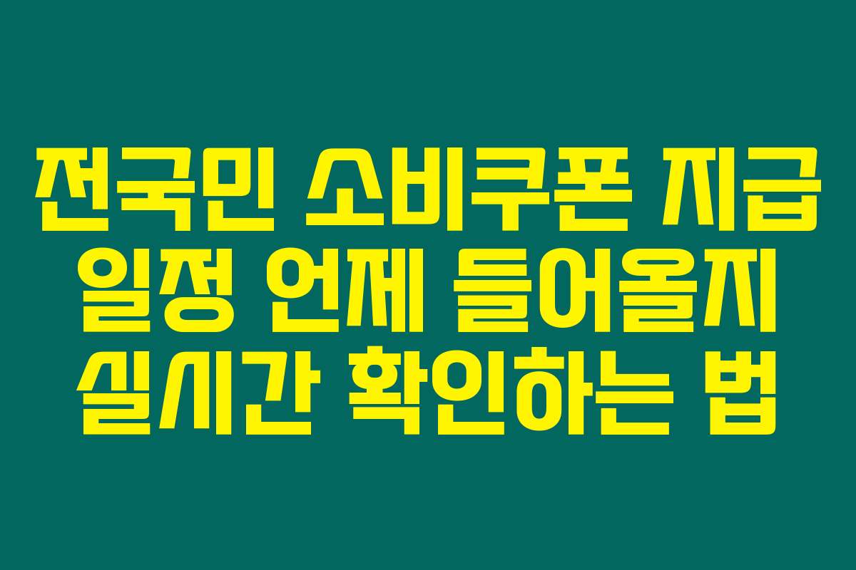 전국민 소비쿠폰 지급 일정 언제 들어올지 실시간 확인하는 법