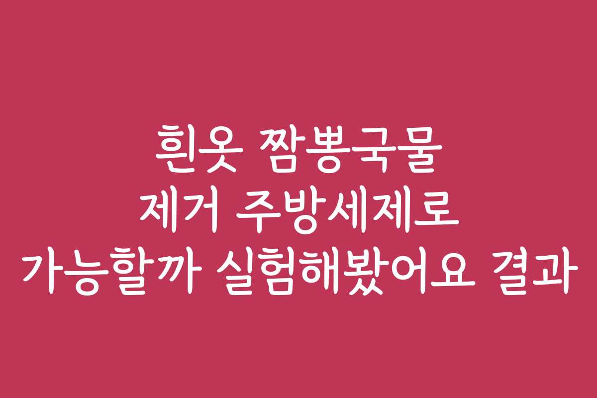 흰옷 짬뽕국물 제거 주방세제로 가능할까 실험해봤어요 결과