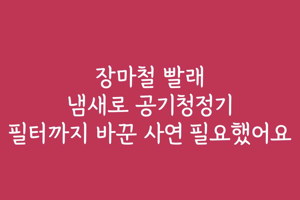 장마철 빨래 냄새로 공기청정기 필터까지 바꾼 사연 필요했어요