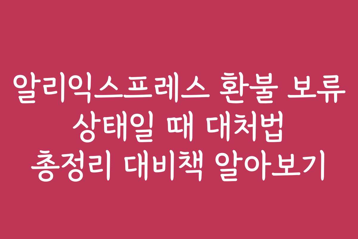 알리익스프레스 환불 보류 상태일 때 대처법 총정리 대비책 알아보기