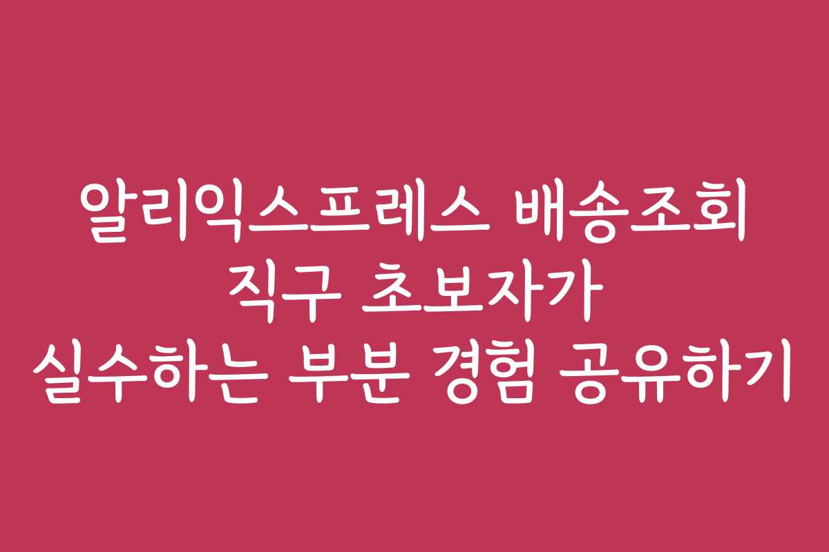 알리익스프레스 배송조회 직구 초보자가 실수하는 부분 경험 공유하기