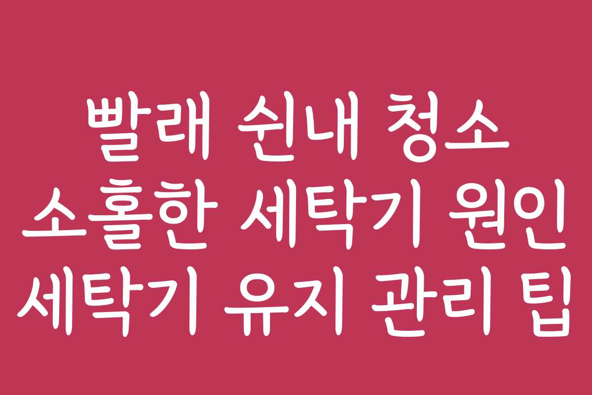 빨래 쉰내 청소 소홀한 세탁기 원인 세탁기 유지 관리 팁