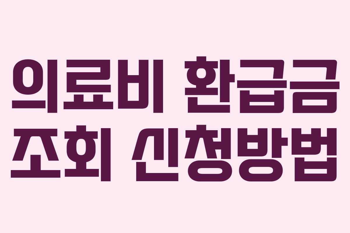 의료비 환급금 조회 신청방법