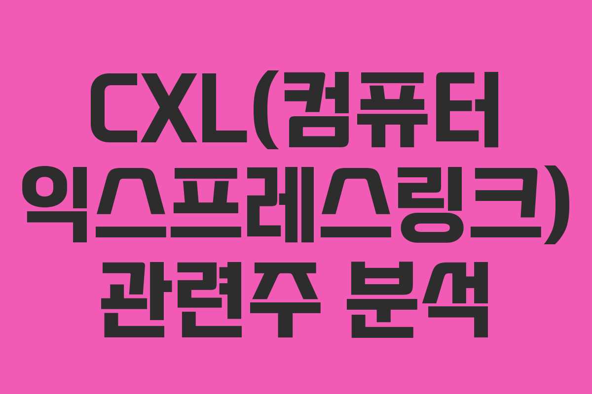 CXL(컴퓨터 익스프레스링크) 관련주 분석
