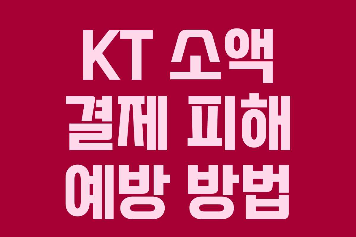 KT 소액 결제 피해 예방 방법