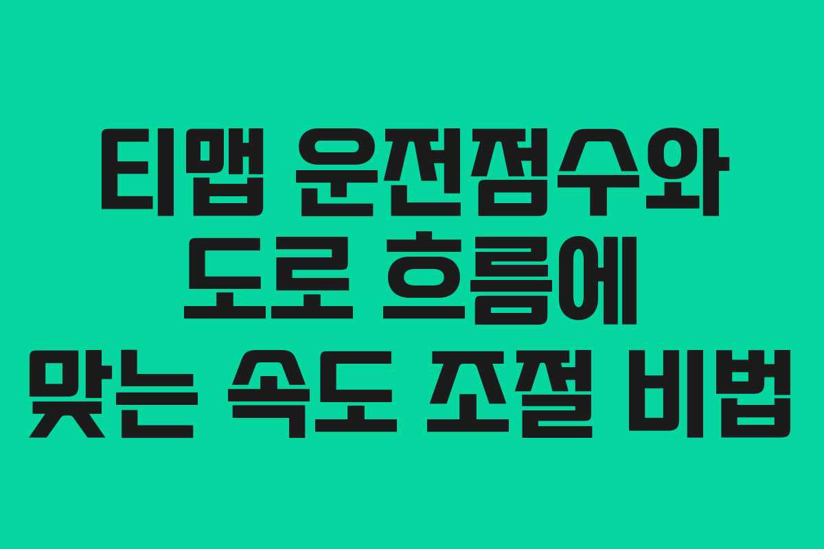 티맵 운전점수와 도로 흐름에 맞는 속도 조절 비법