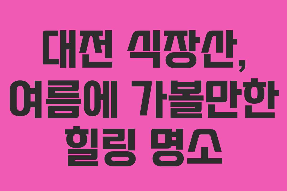 대전 식장산, 여름에 가볼만한 힐링 명소