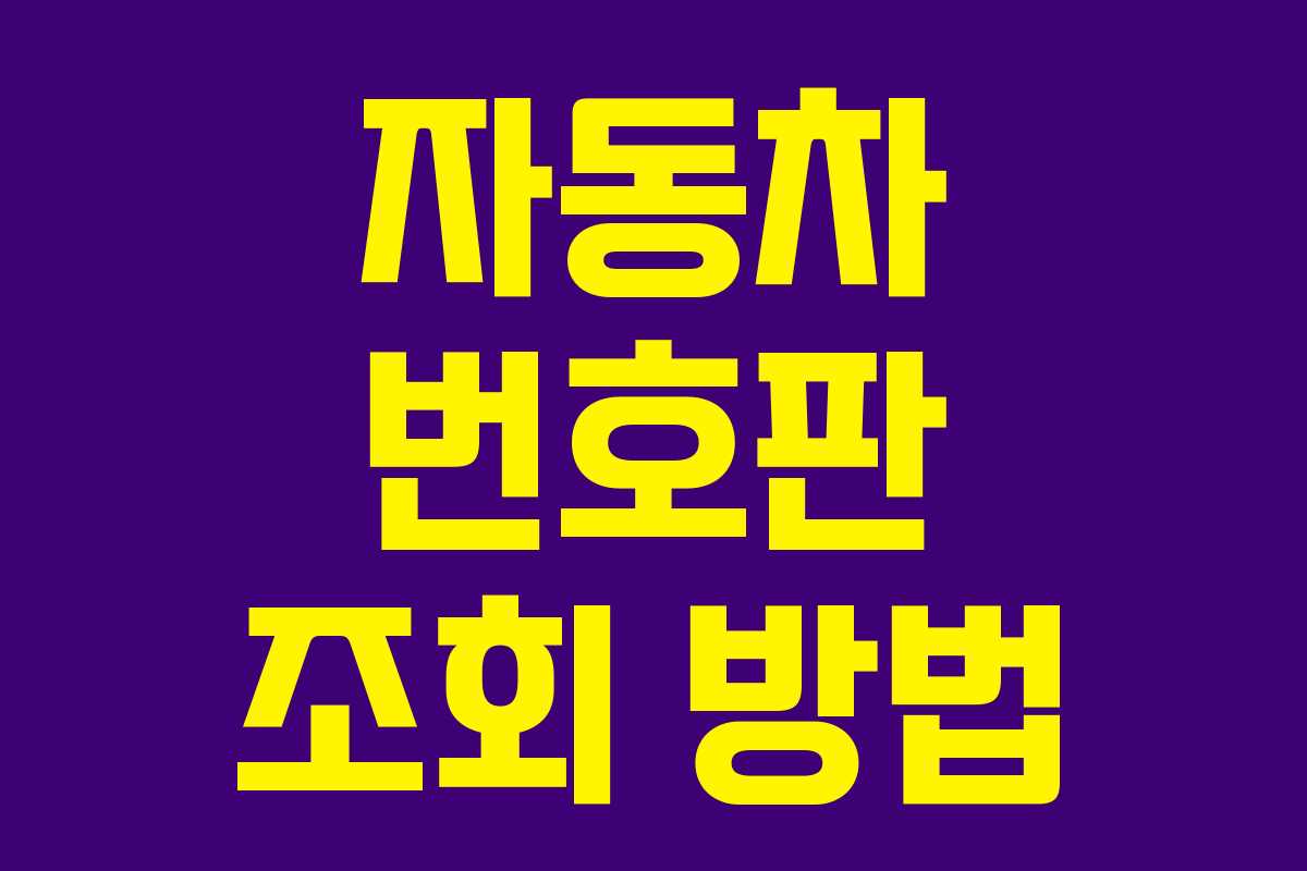자동차 번호판 조회 방법