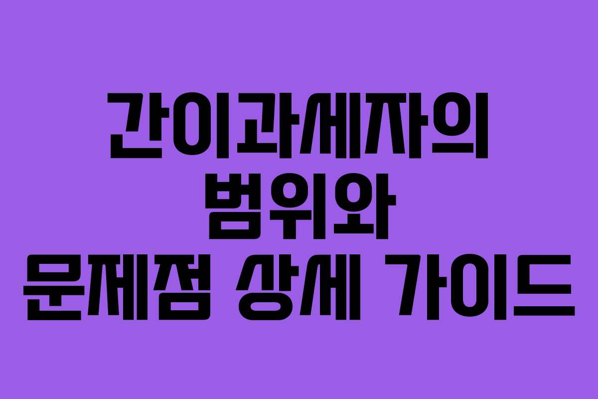 간이과세자의 범위와 문제점 상세 가이드