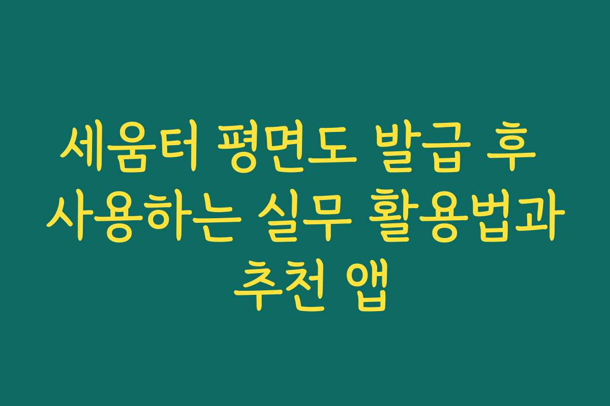 세움터 평면도 발급 후 사용하는 실무 활용법과 추천 앱