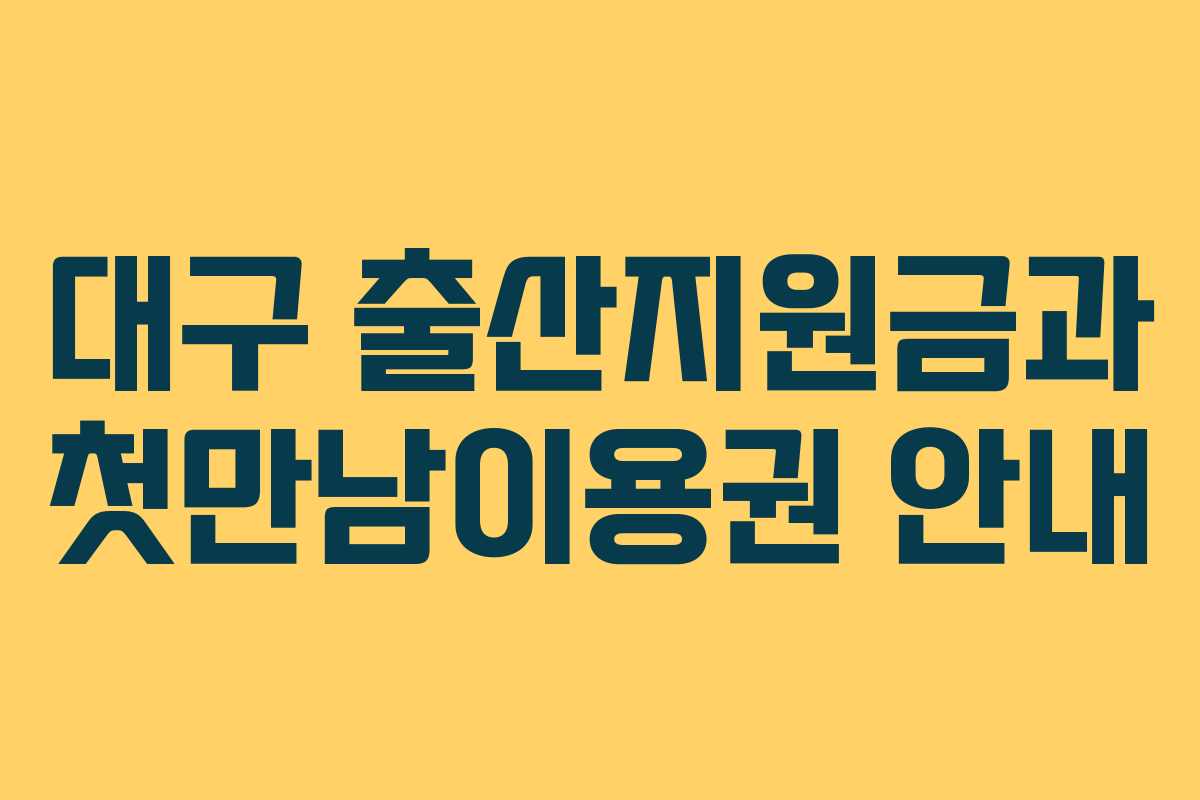 대구 출산지원금과 첫만남이용권 안내 대구 출산지원금과 첫만남이용권 안내