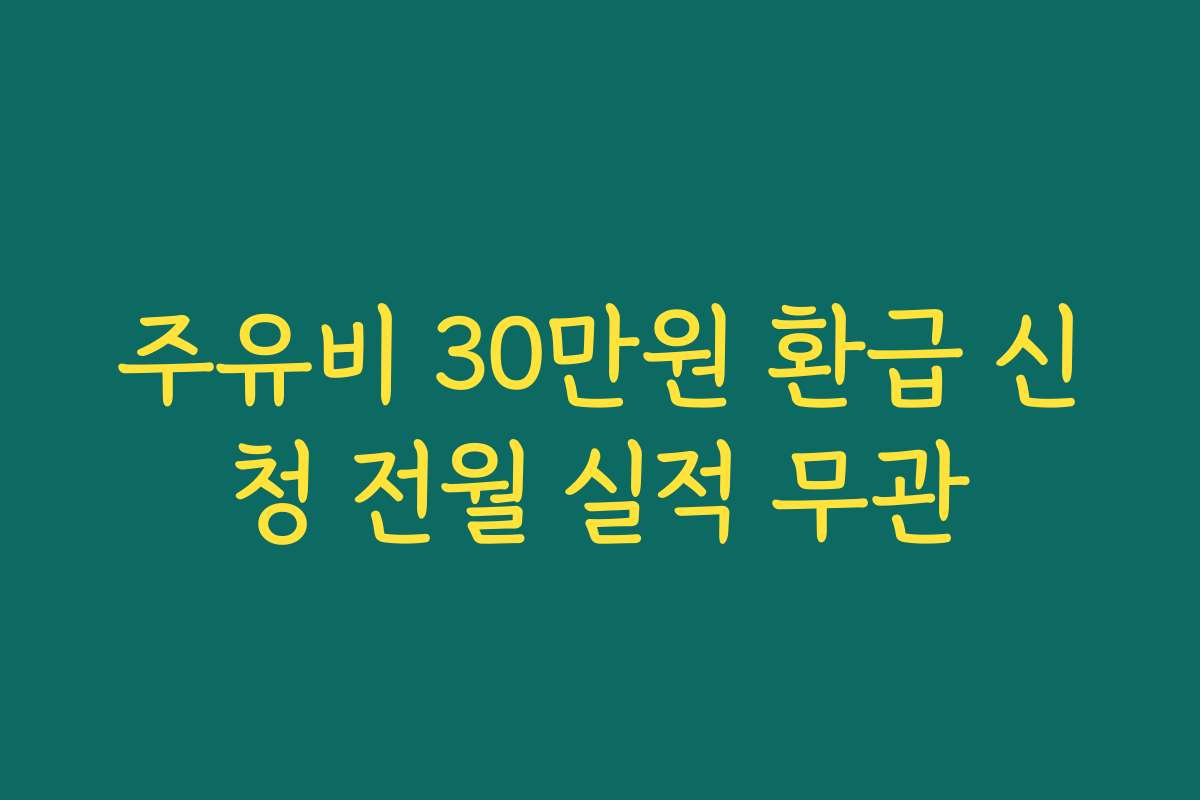 주유비 30만원 환급 신청 전월 실적 무관