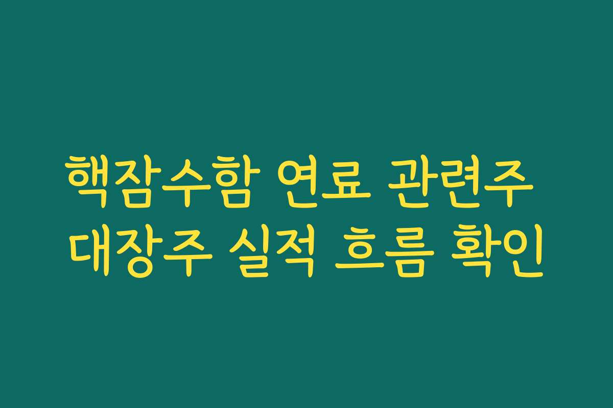 핵잠수함 연료 관련주 대장주 실적 흐름 확인
