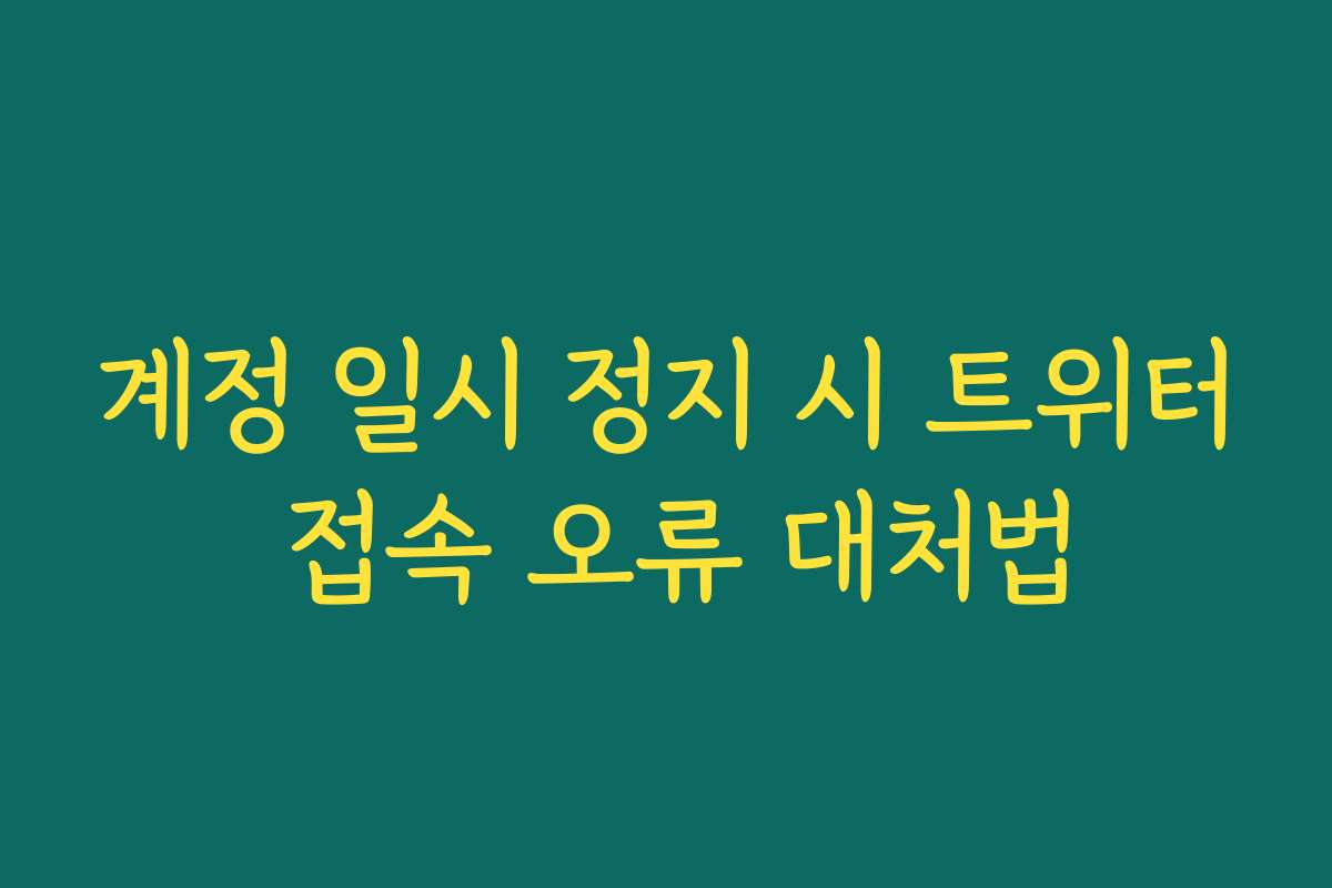 계정 일시 정지 시 트위터 접속 오류 대처법
