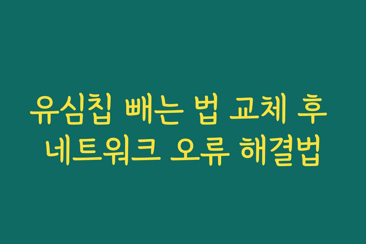 유심칩 빼는 법 교체 후 네트워크 오류 해결법