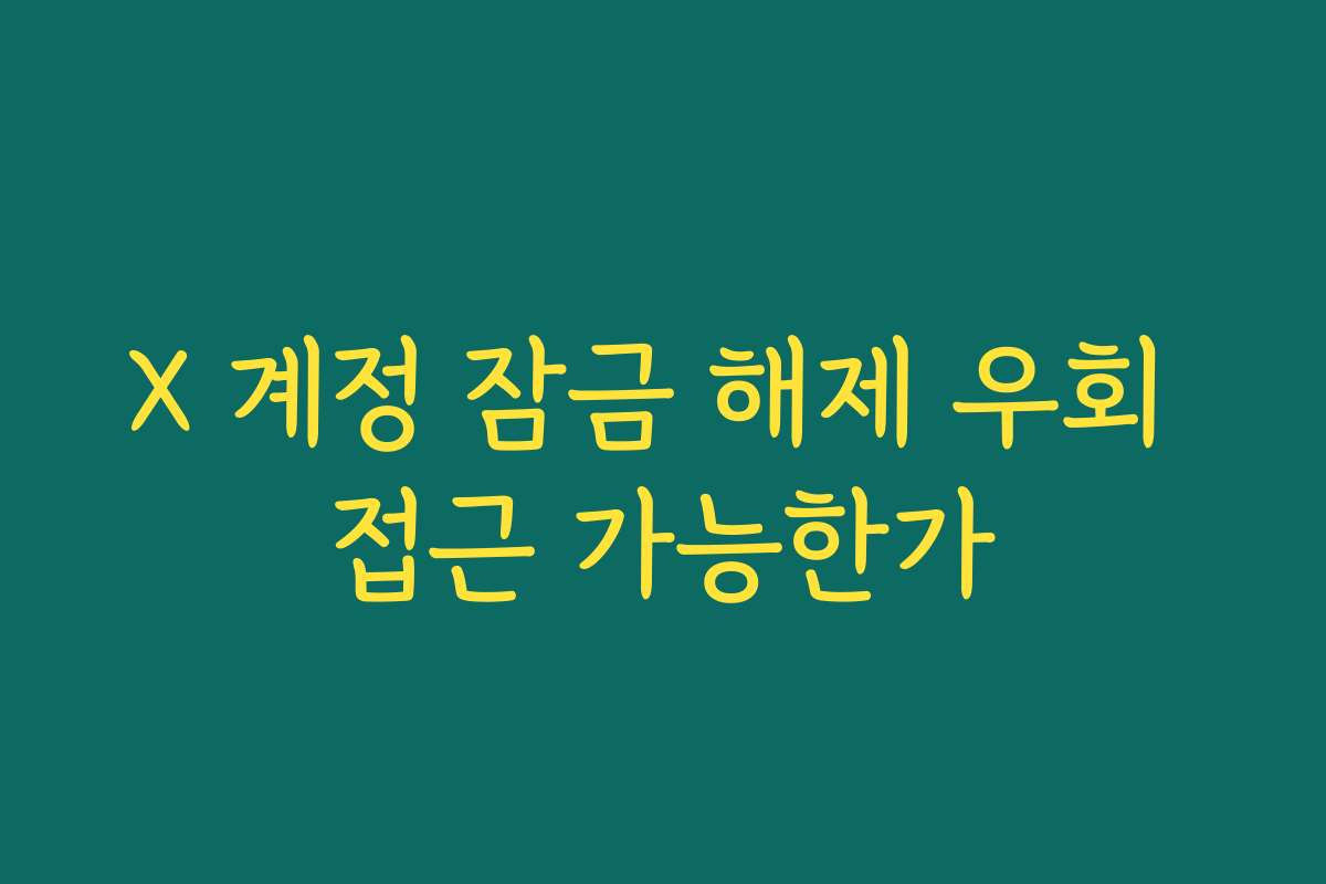 X 계정 잠금 해제 우회 접근 가능한가