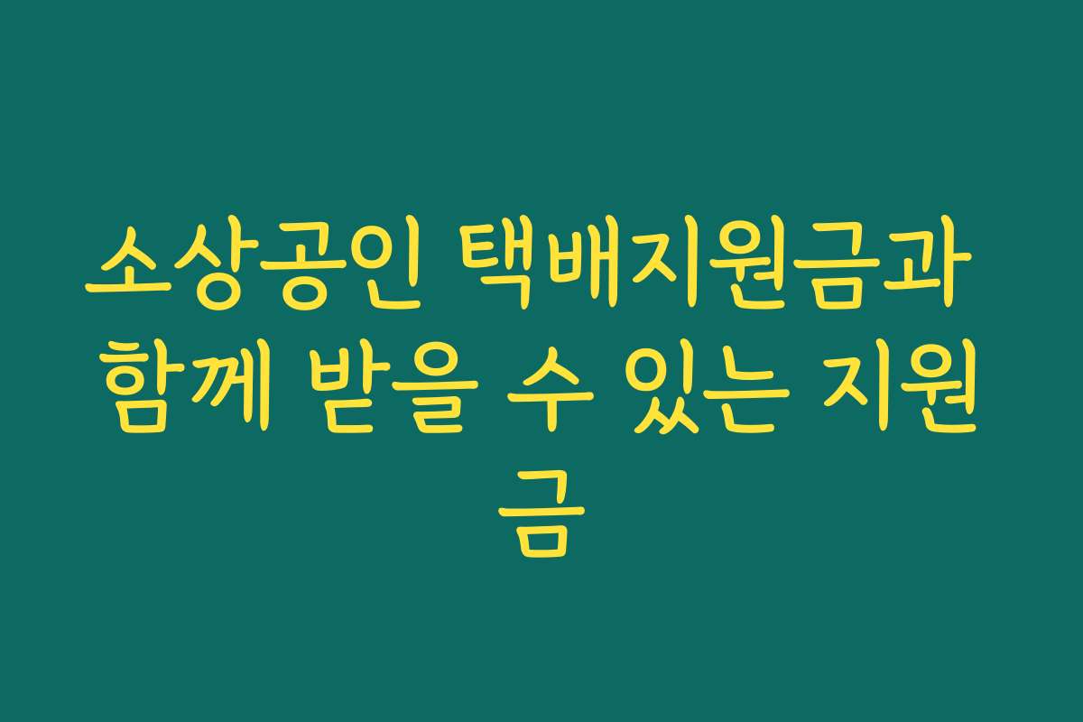 소상공인 택배지원금과 함께 받을 수 있는 지원금
