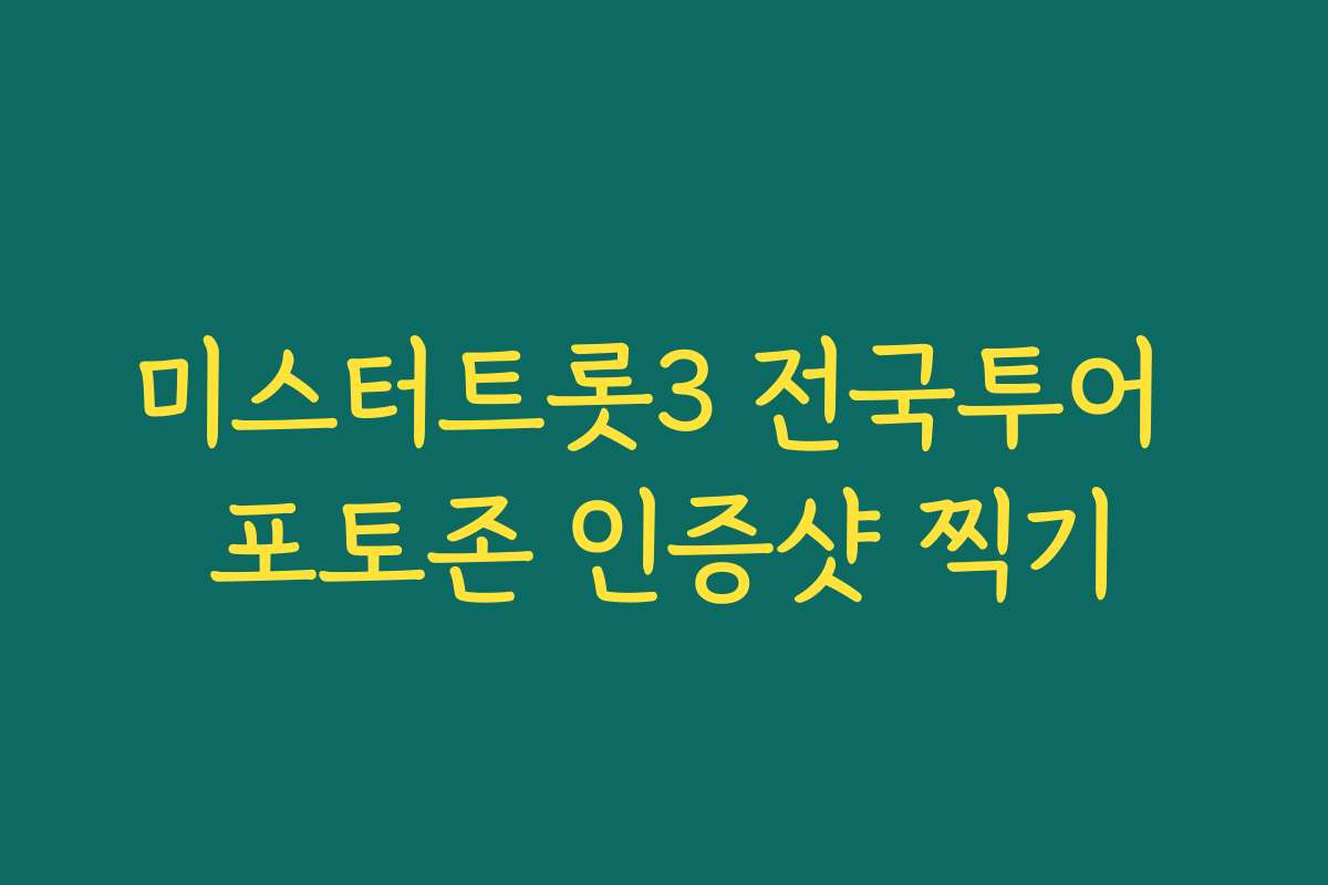 미스터트롯3 전국투어 포토존 인증샷 찍기