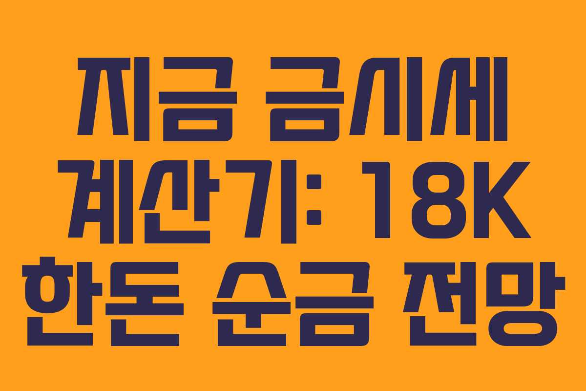 지금 금시세 계산기: 18K 한돈 순금 전망