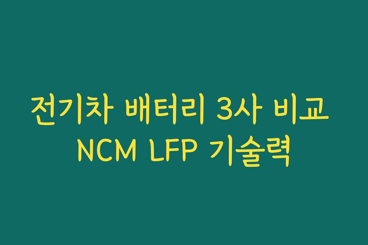 전기차 배터리 3사 비교 NCM LFP 기술력