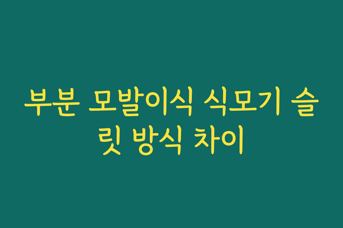 부분 모발이식 식모기 슬릿 방식 차이