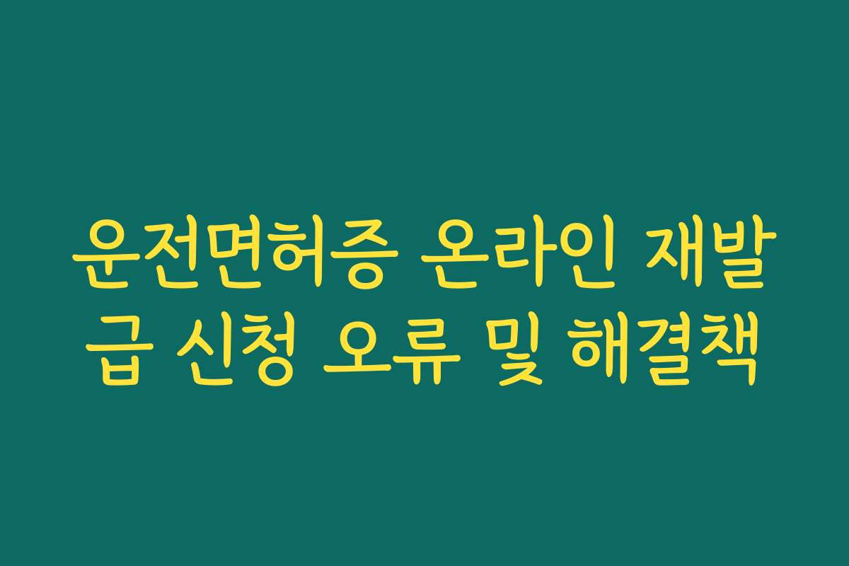 운전면허증 온라인 재발급 신청 오류 및 해결책