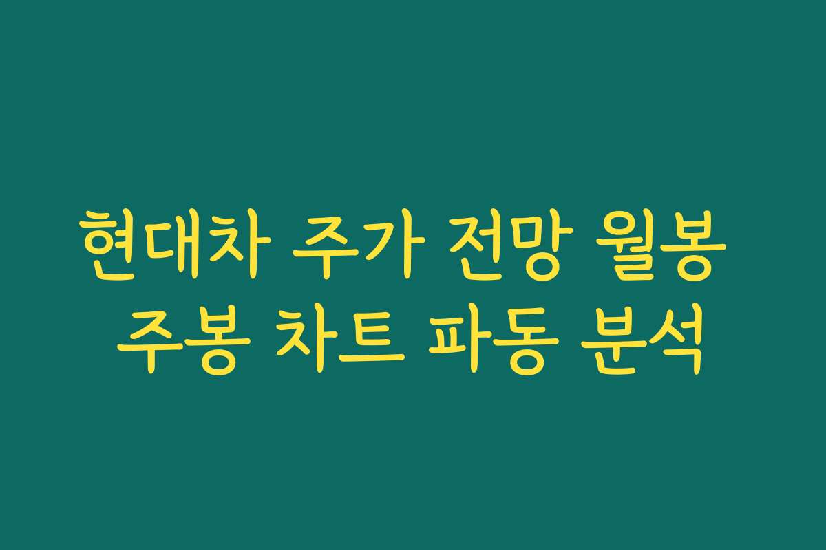 현대차 주가 전망 월봉 주봉 차트 파동 분석