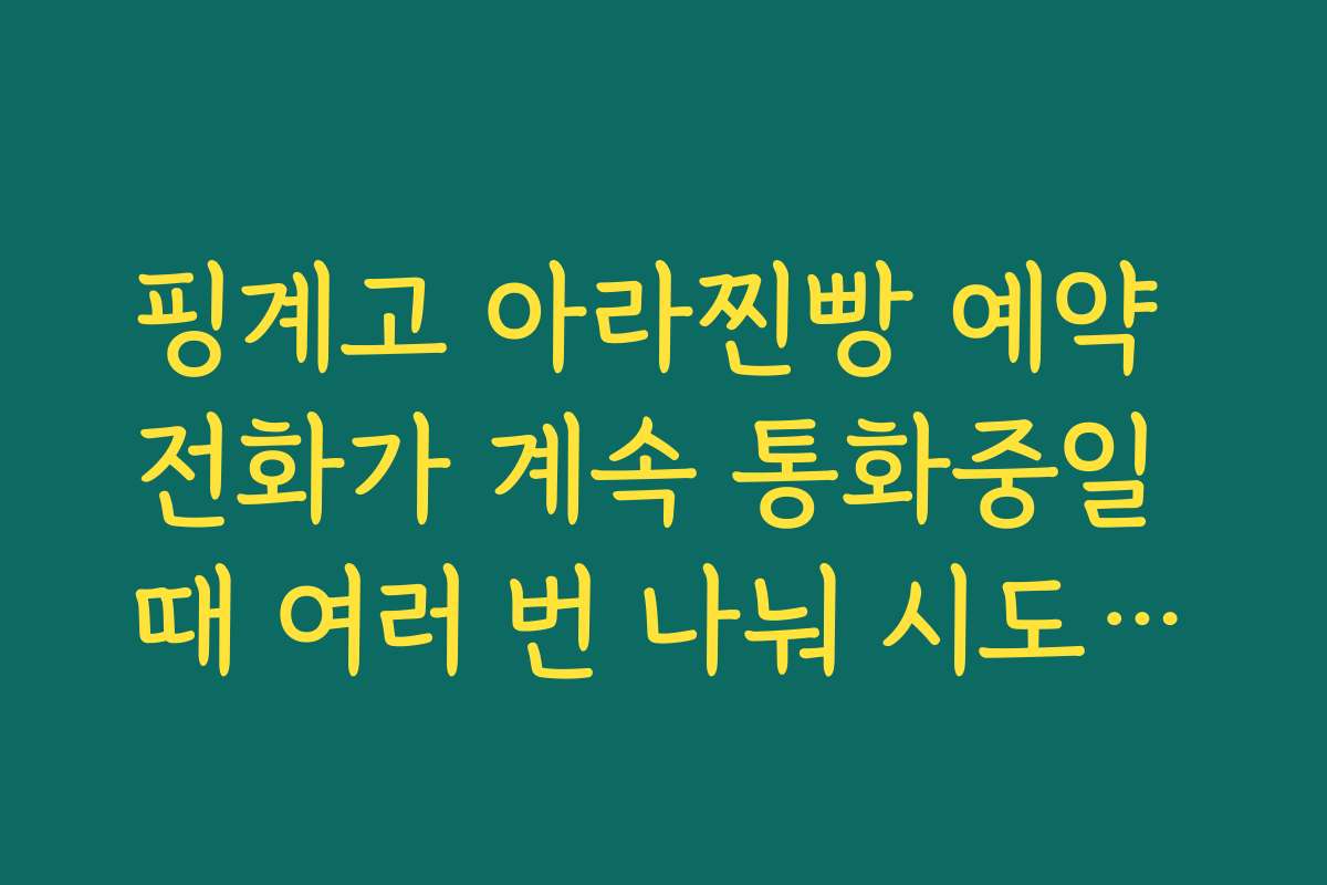 핑계고 아라찐빵 예약 전화가 계속 통화중일 때 여러 번 나눠 시도해야 하는 이유