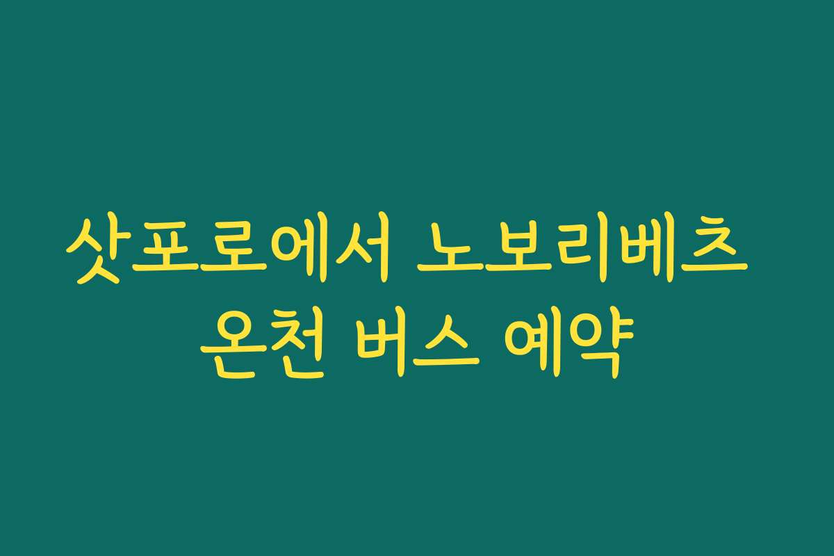 삿포로에서 노보리베츠 온천 버스 예약