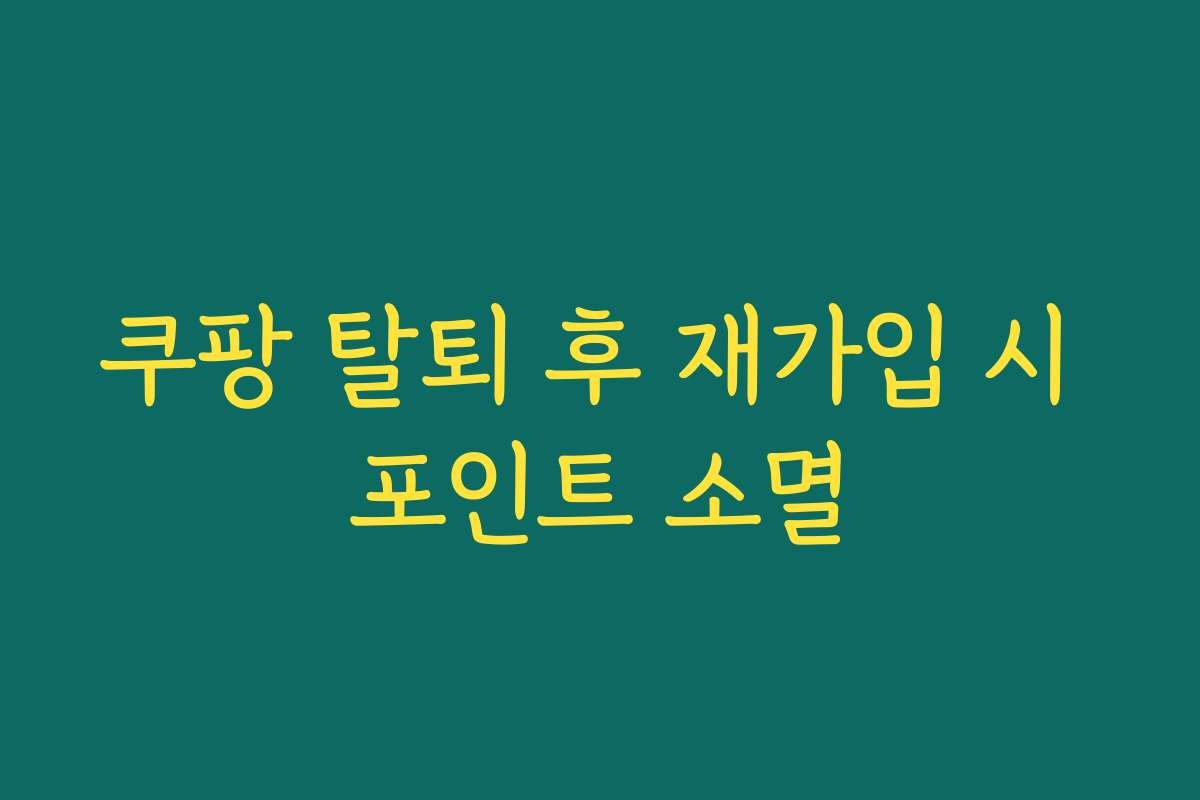 쿠팡 탈퇴 후 재가입 시 포인트 소멸