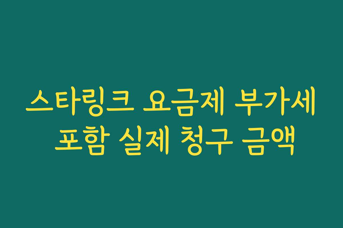 스타링크 요금제 부가세 포함 실제 청구 금액