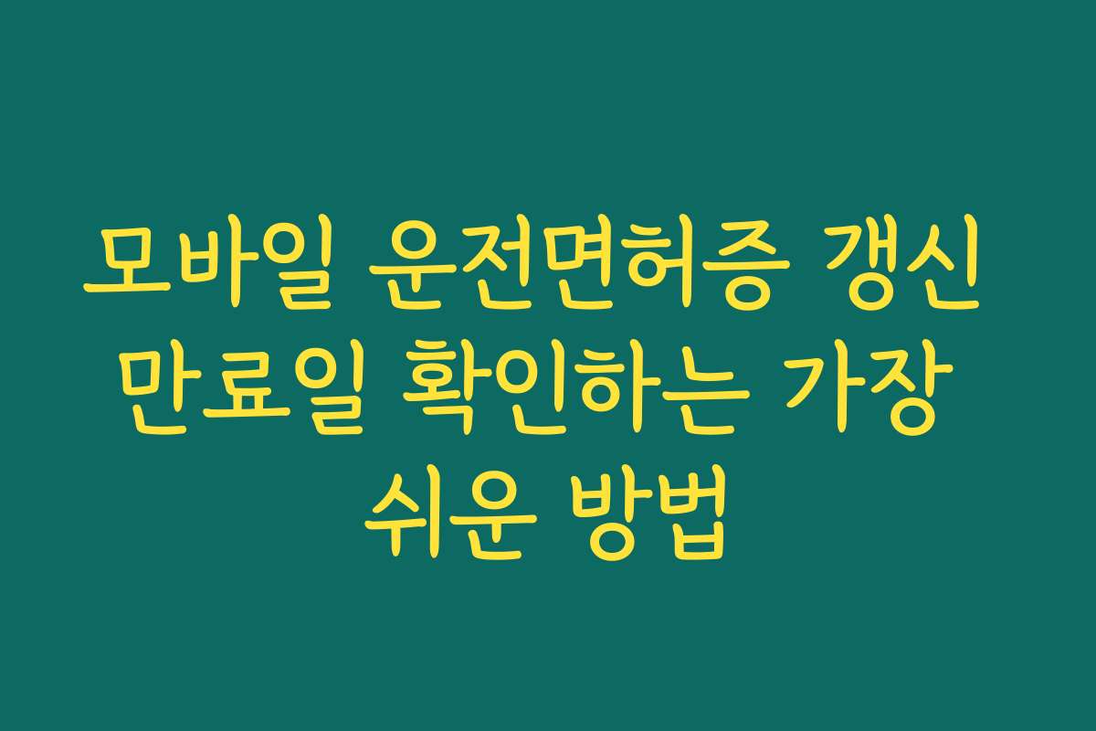 모바일 운전면허증 갱신 만료일 확인하는 가장 쉬운 방법