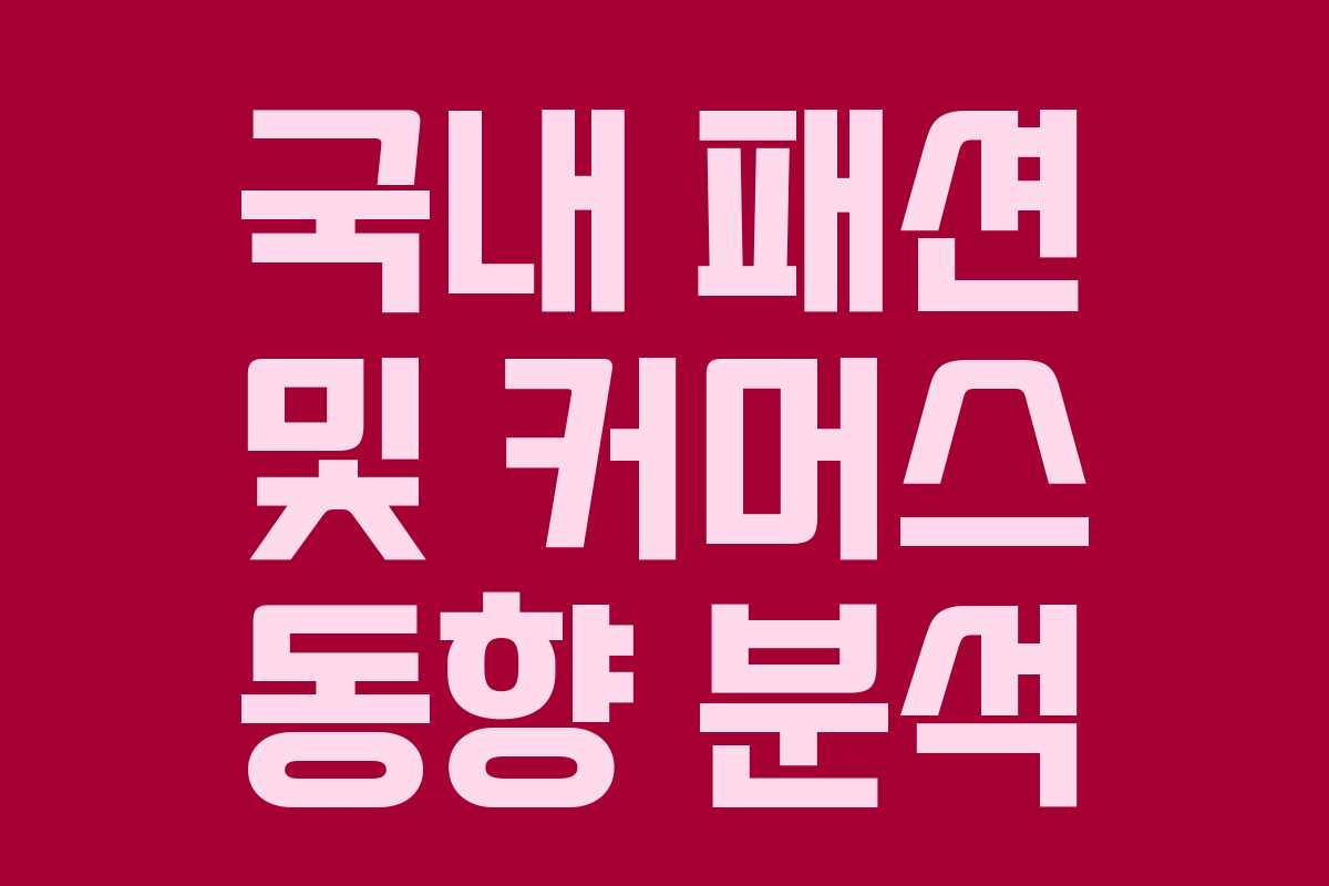 국내 패션 및 커머스 동향 분석