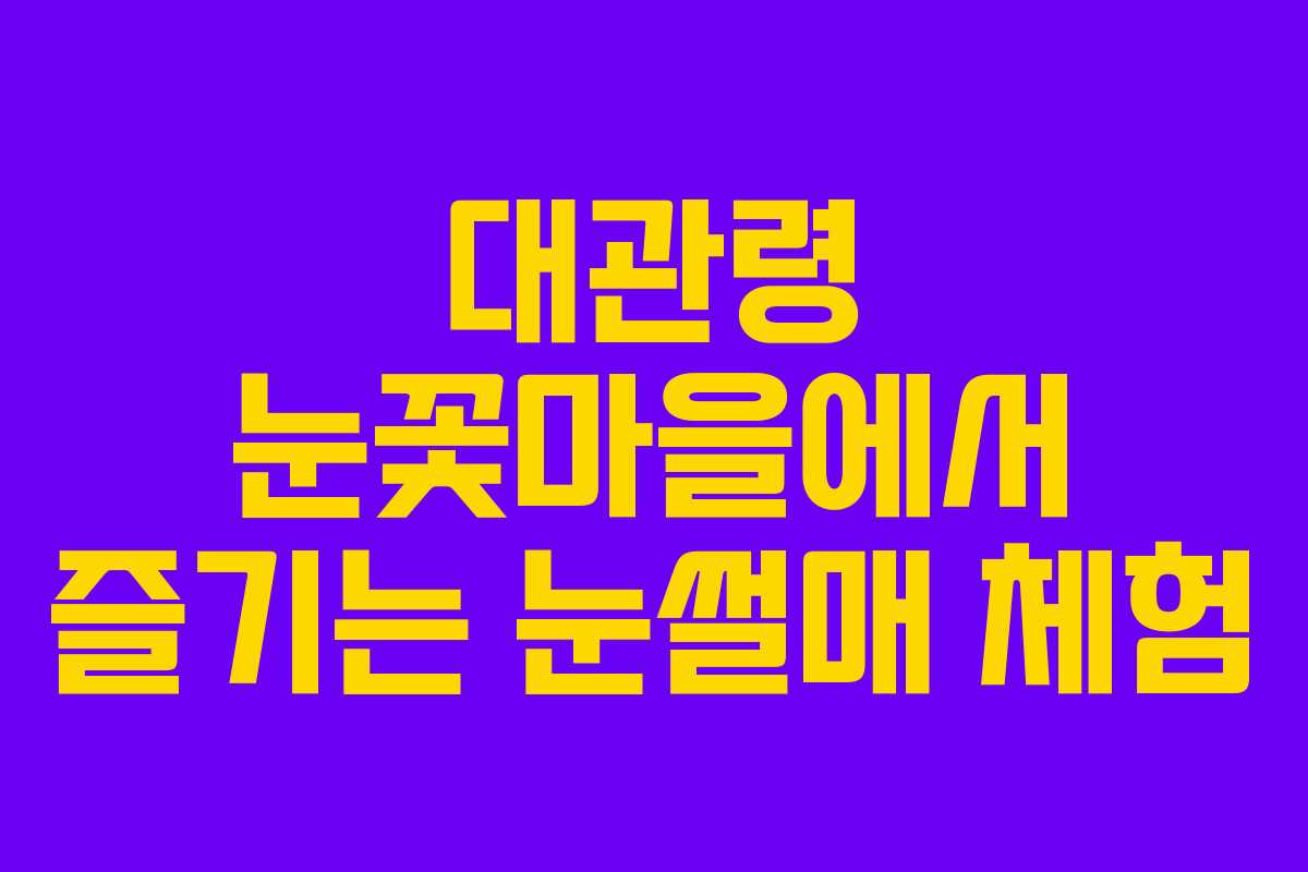 대관령 눈꽃마을에서 즐기는 눈썰매 체험