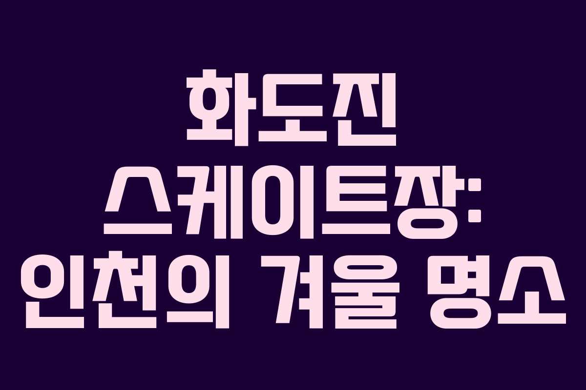 화도진 스케이트장: 인천의 겨울 명소