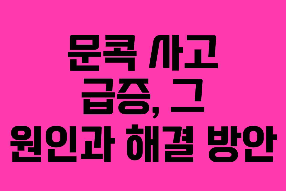 문콕 사고 급증, 그 원인과 해결 방안