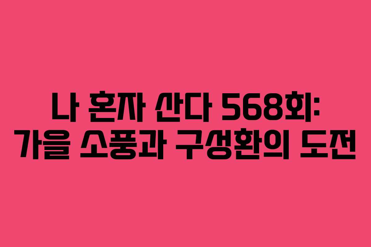 나 혼자 산다 568회: 가을 소풍과 구성환의 도전