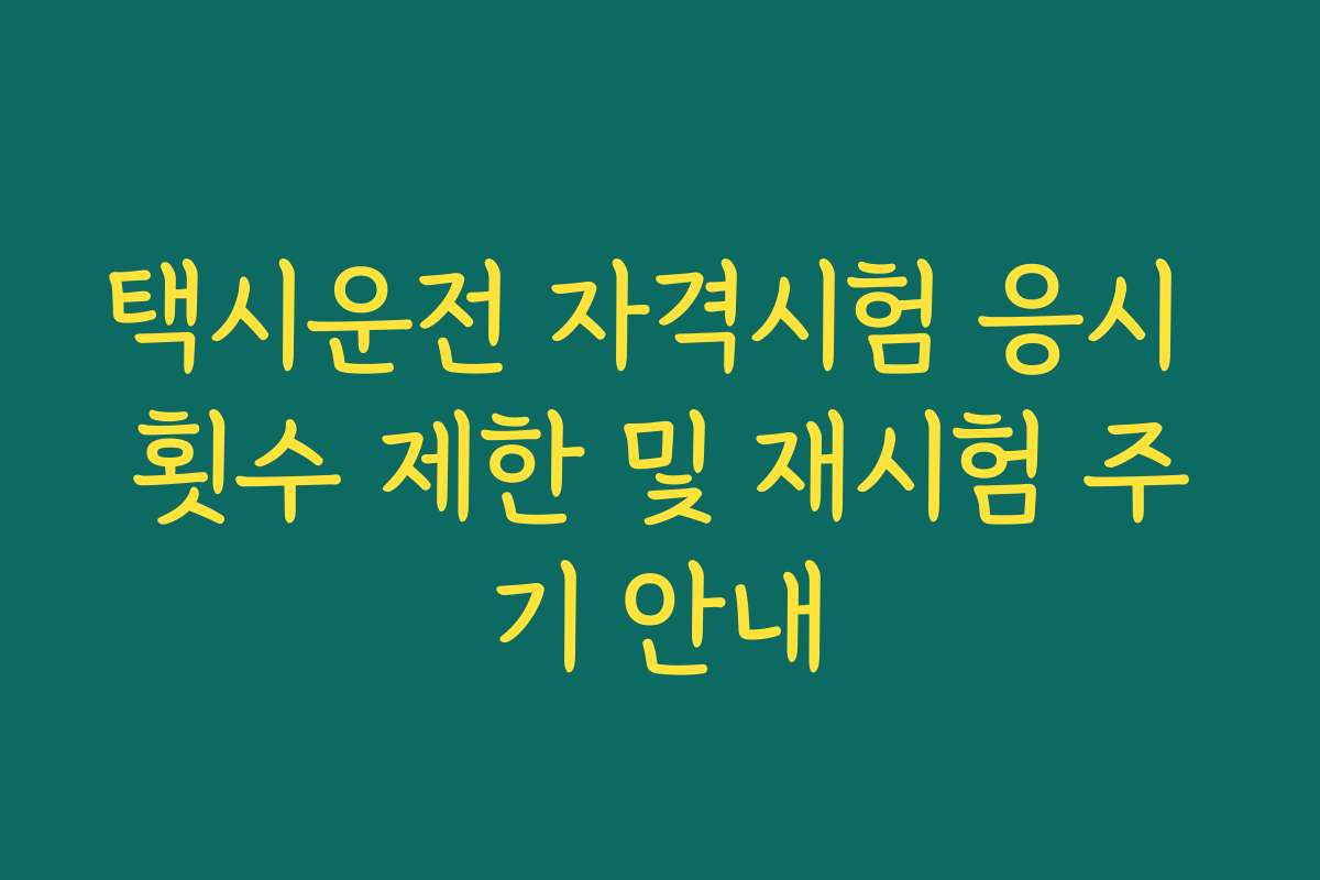 택시운전 자격시험 응시 횟수 제한 및 재시험 주기 안내