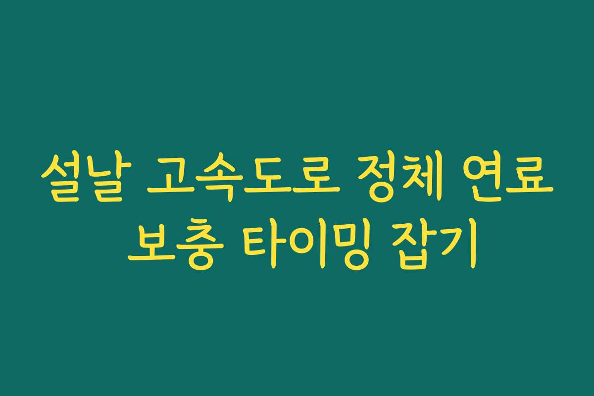 설날 고속도로 정체 연료 보충 타이밍 잡기