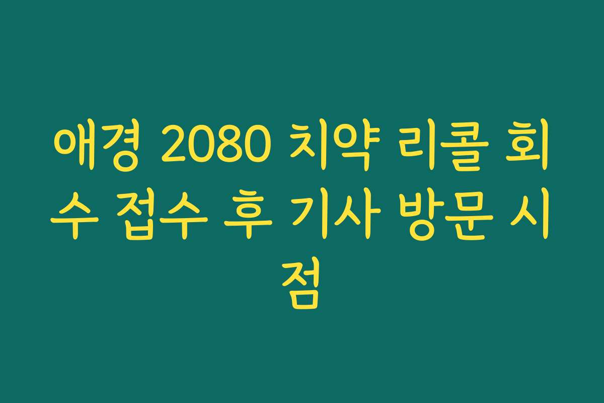 애경 2080 치약 리콜 회수 접수 후 기사 방문 시점