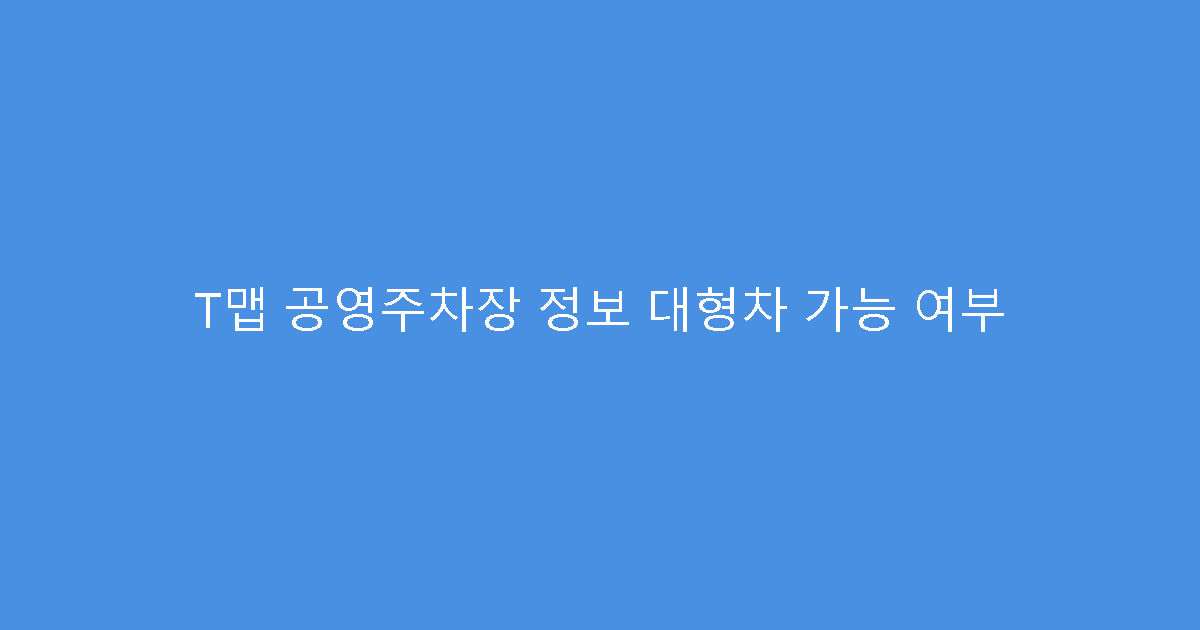 T맵 공영주차장 정보 대형차 가능 여부