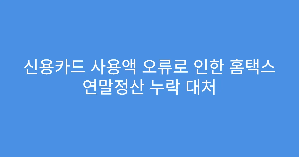 신용카드 사용액 오류로 인한 홈택스 연말정산 누락 대처