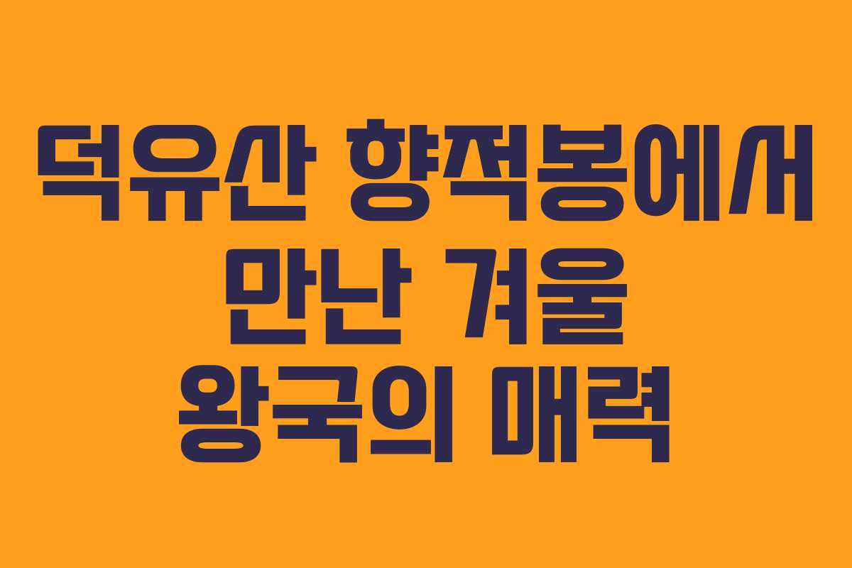 덕유산 향적봉에서 만난 겨울 왕국의 매력