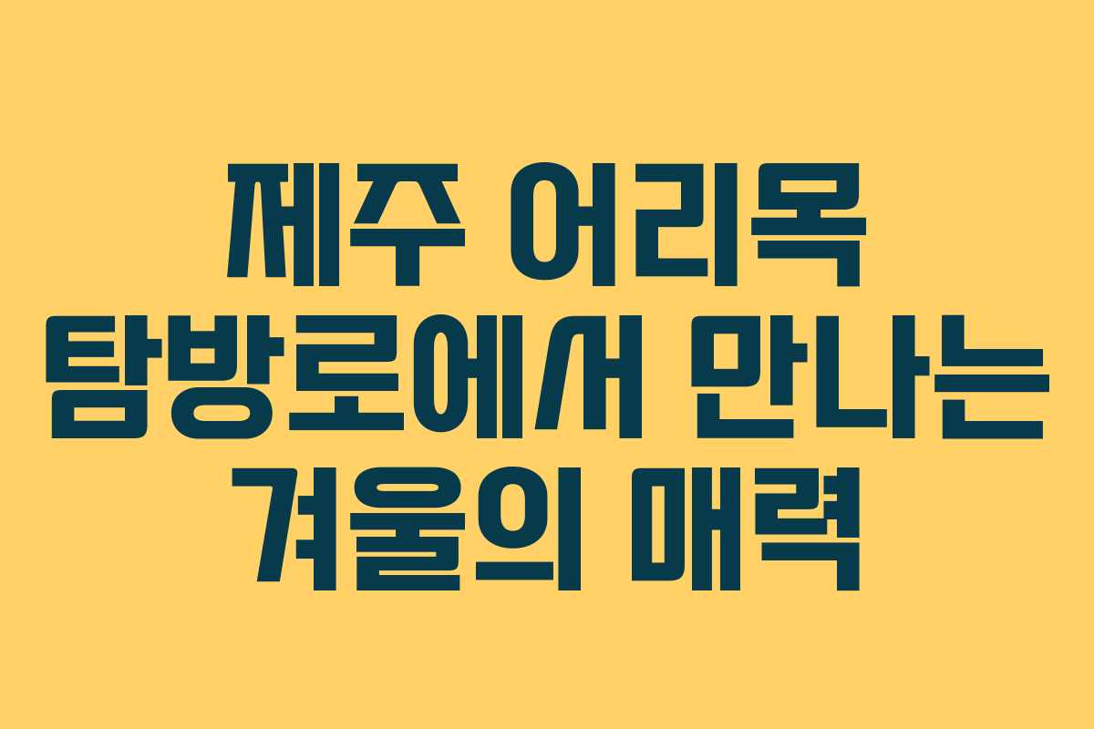 제주 어리목 탐방로에서 만나는 겨울의 매력