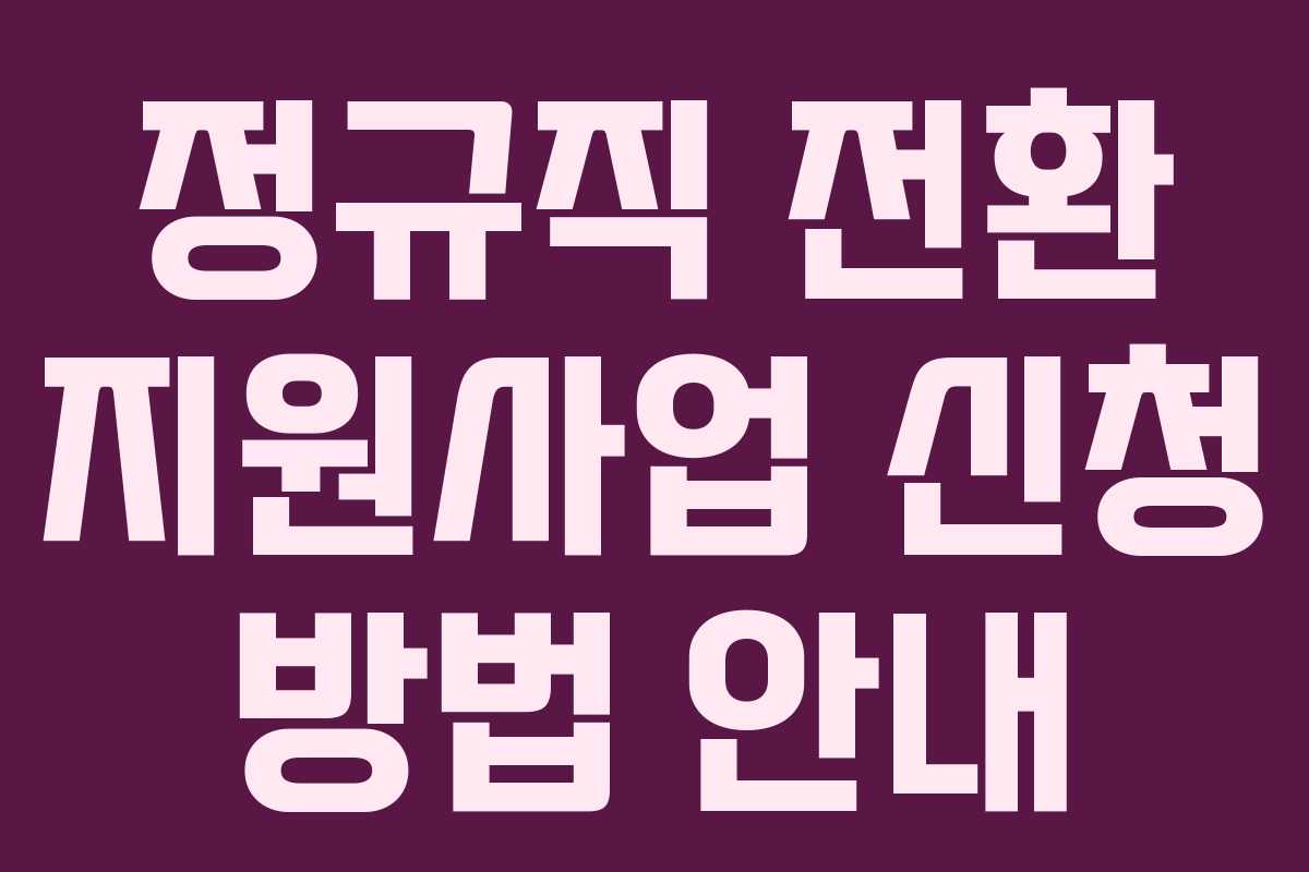 정규직 전환 지원사업 신청 방법 안내