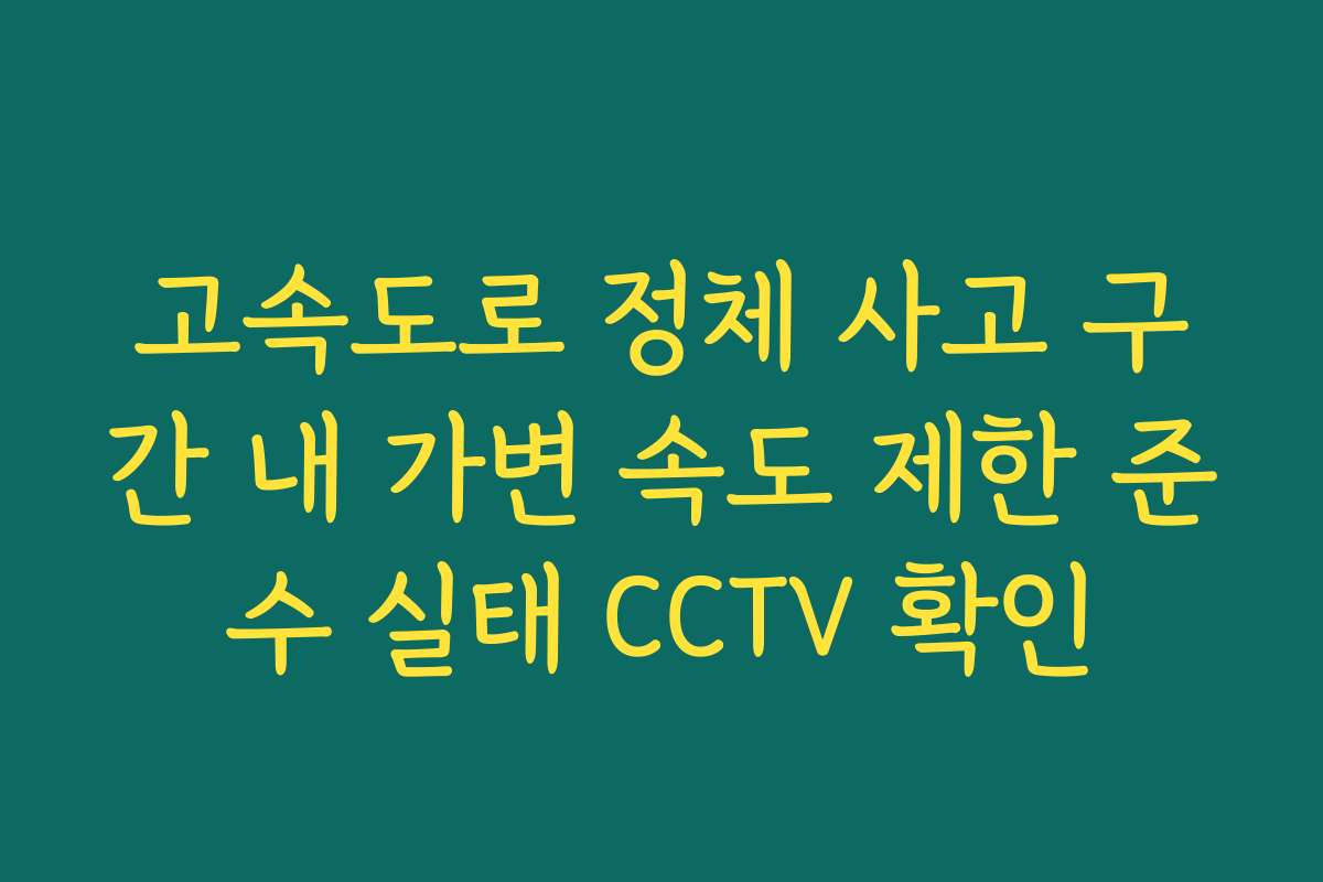 고속도로 정체 사고 구간 내 가변 속도 제한 준수 실태 CCTV 확인